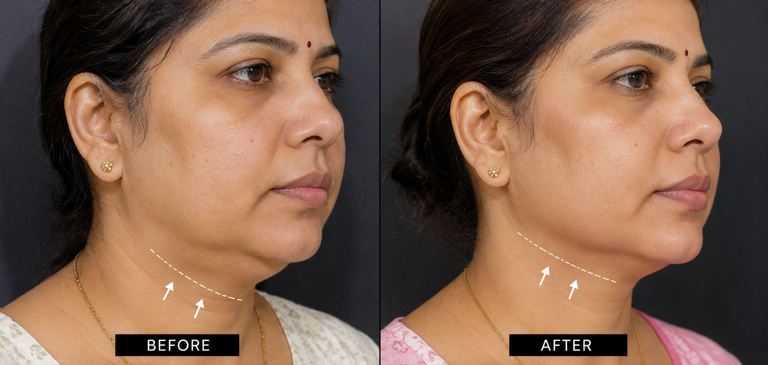 before and after image of endolift